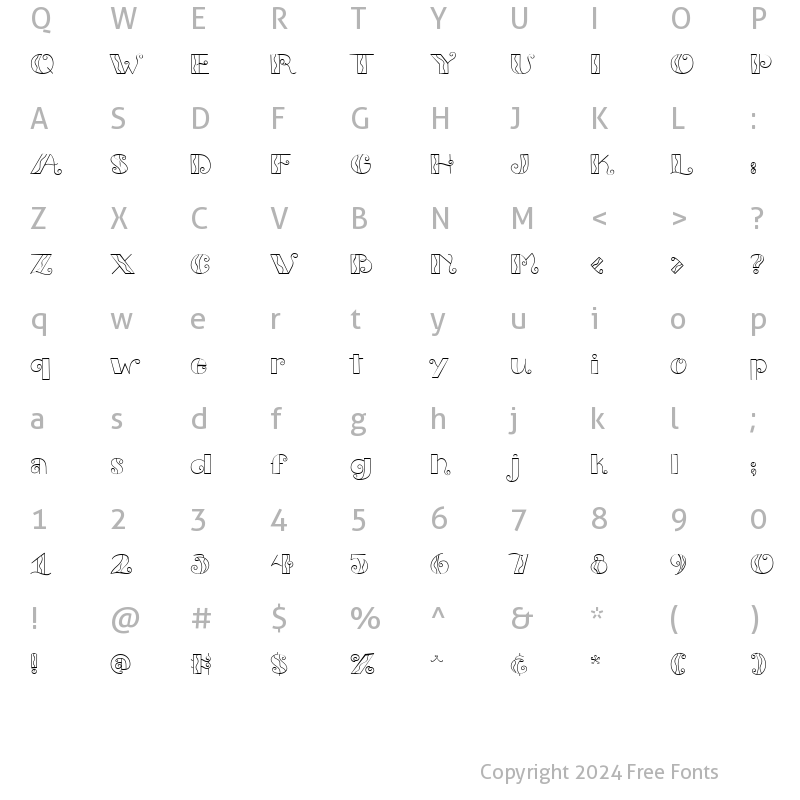 Character Map of CK Contemporary Capitals Regular