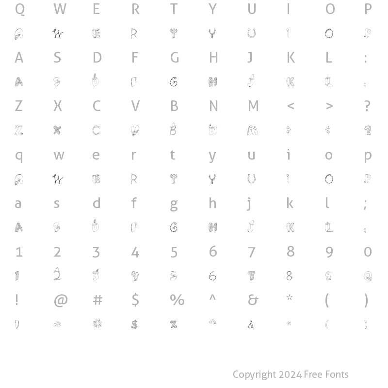 Character Map of CK Cowboys & Indians Regular