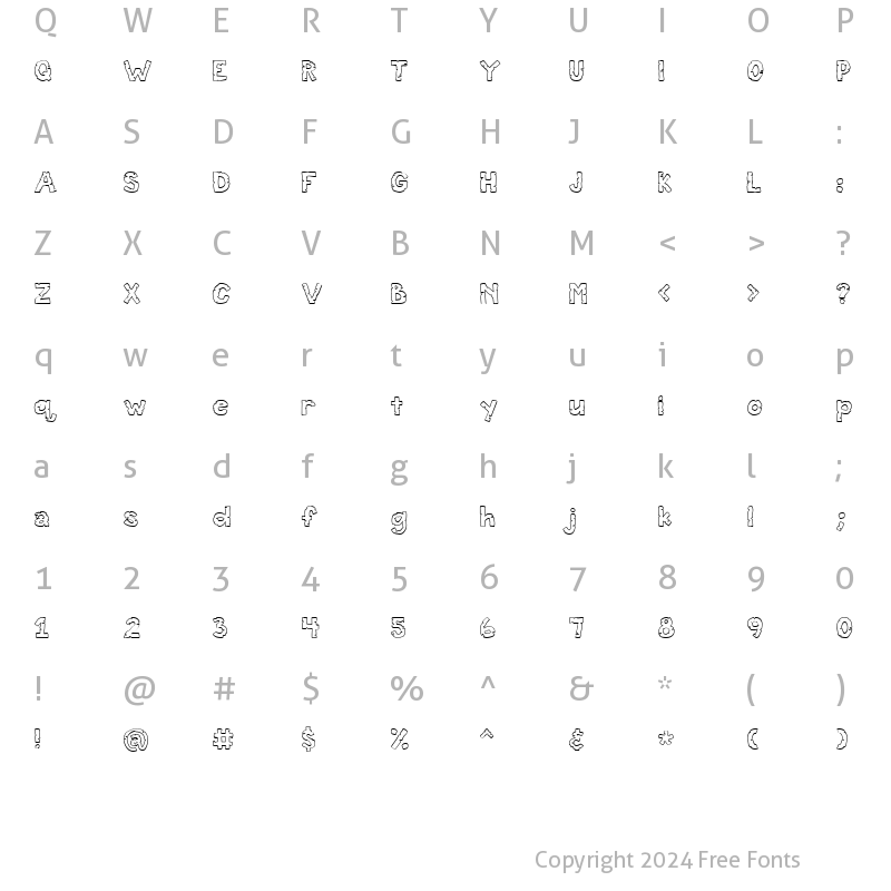 Character Map of CK Cracked Regular