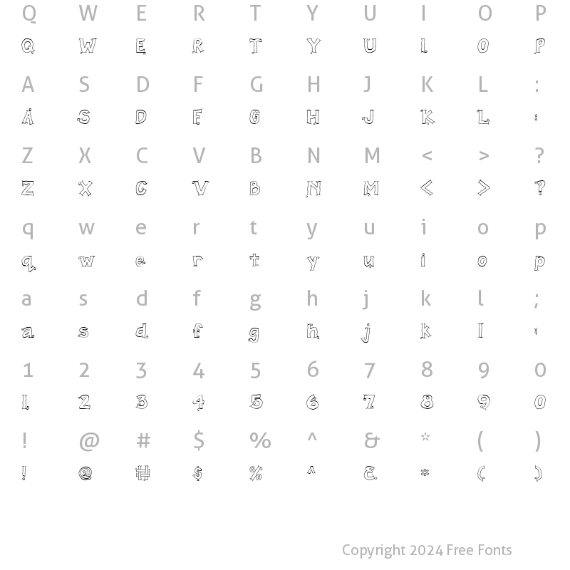 Character Map of CK Crooked Classic Regular