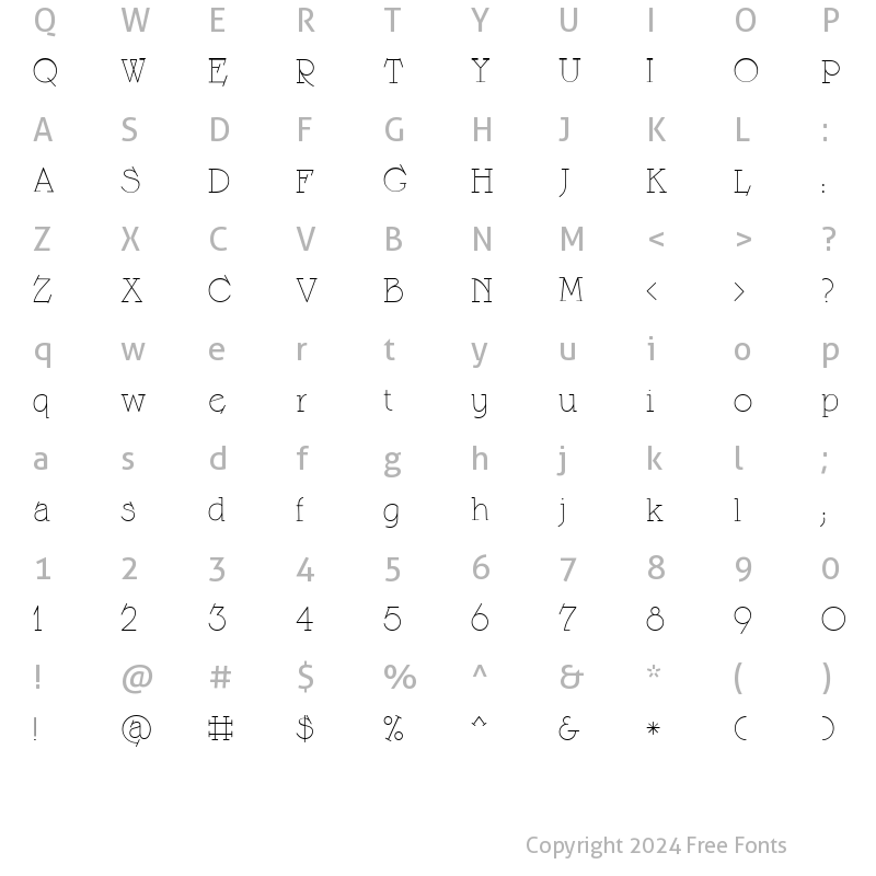Character Map of CK Flip Serif Regular