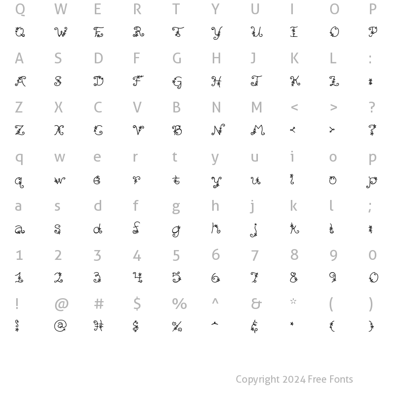 Character Map of CK Flower Power Regular