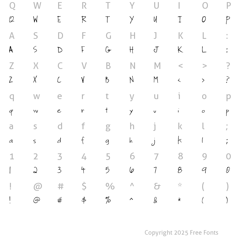 Character Map of CK Footnote Regular