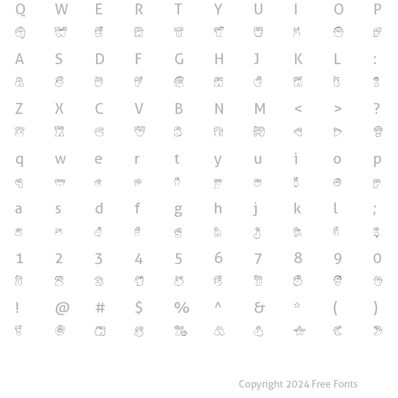 Character Map of CK Frosted Regular