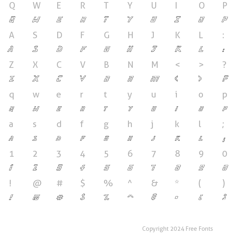 Character Map of CK Galaxy Regular