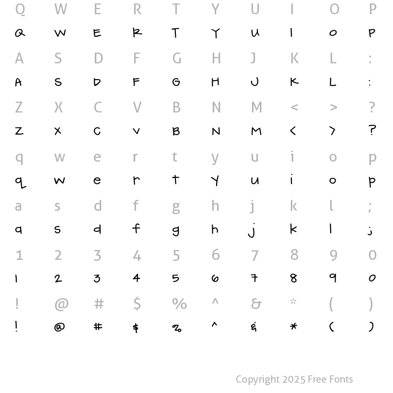 Character Map of CK Handprint Regular