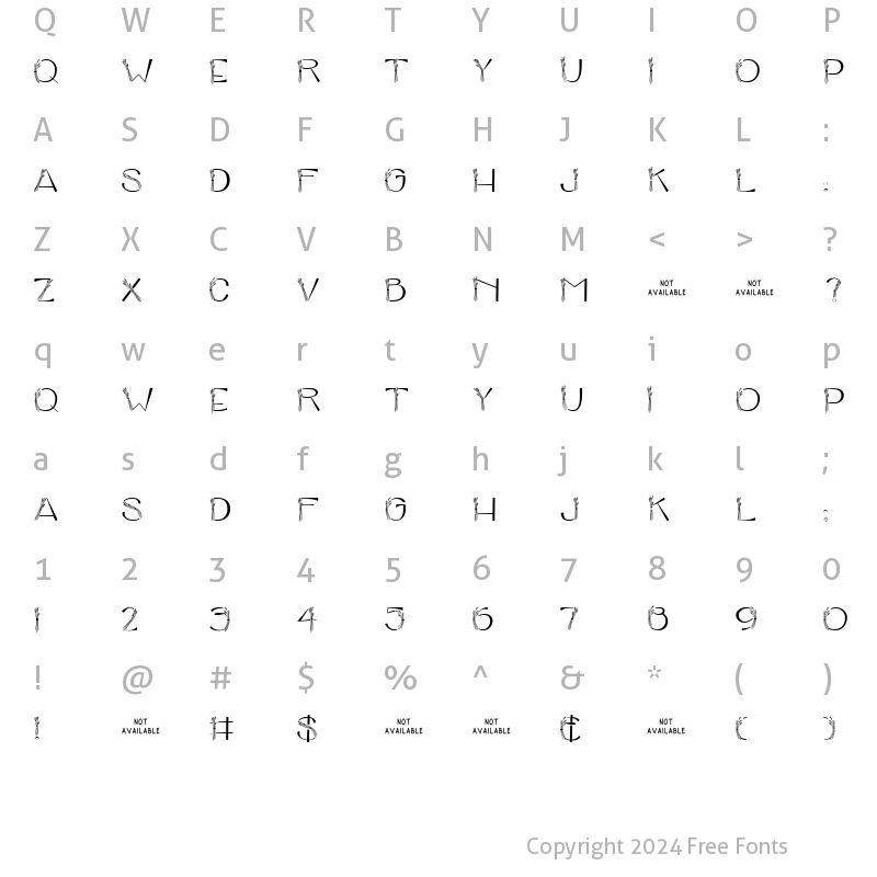 Character Map of CK Harvest Regular