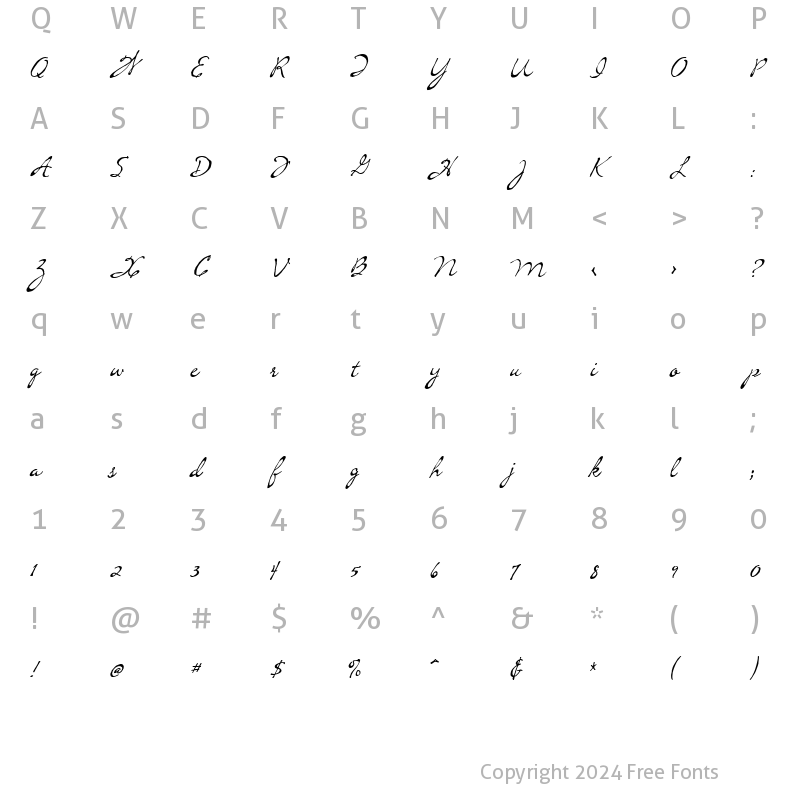 Character Map of CK Heritage Regular