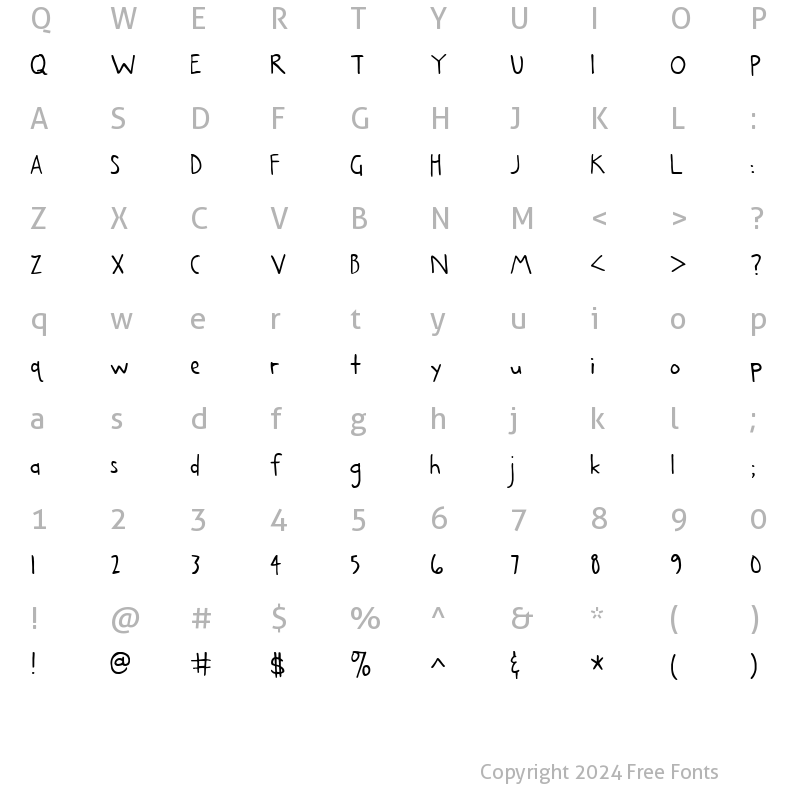 Character Map of CK Higgins Handprint Regular