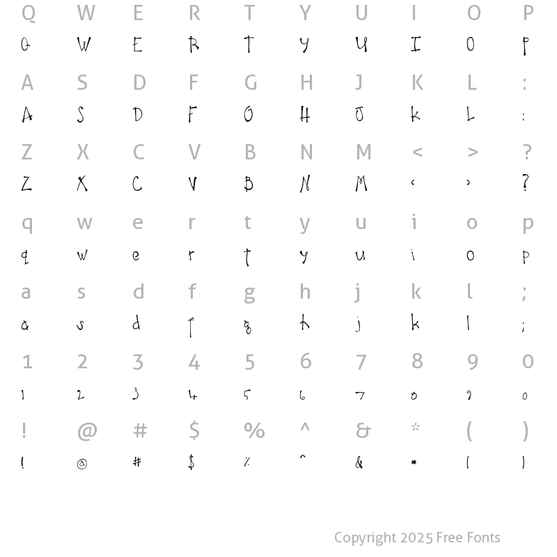 Character Map of CK Huckleberry Regular