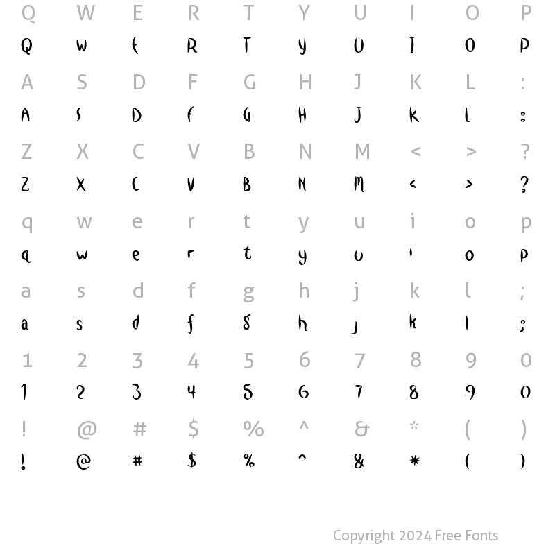 Character Map of CK Indigo Regular