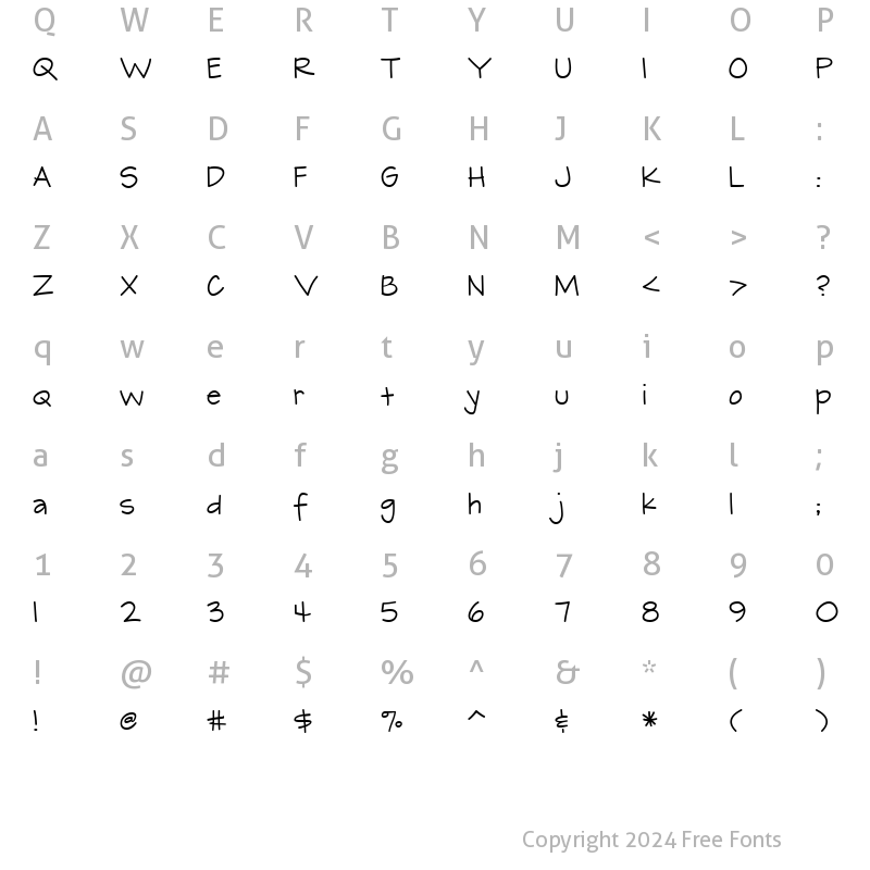 Character Map of CK Journaling Regular