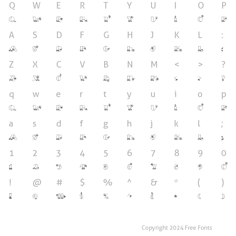 Character Map of CK June Bugs Regular