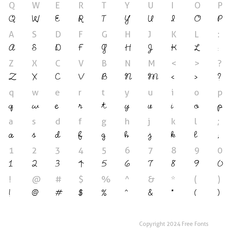 Character Map of CK Letter Home Regular