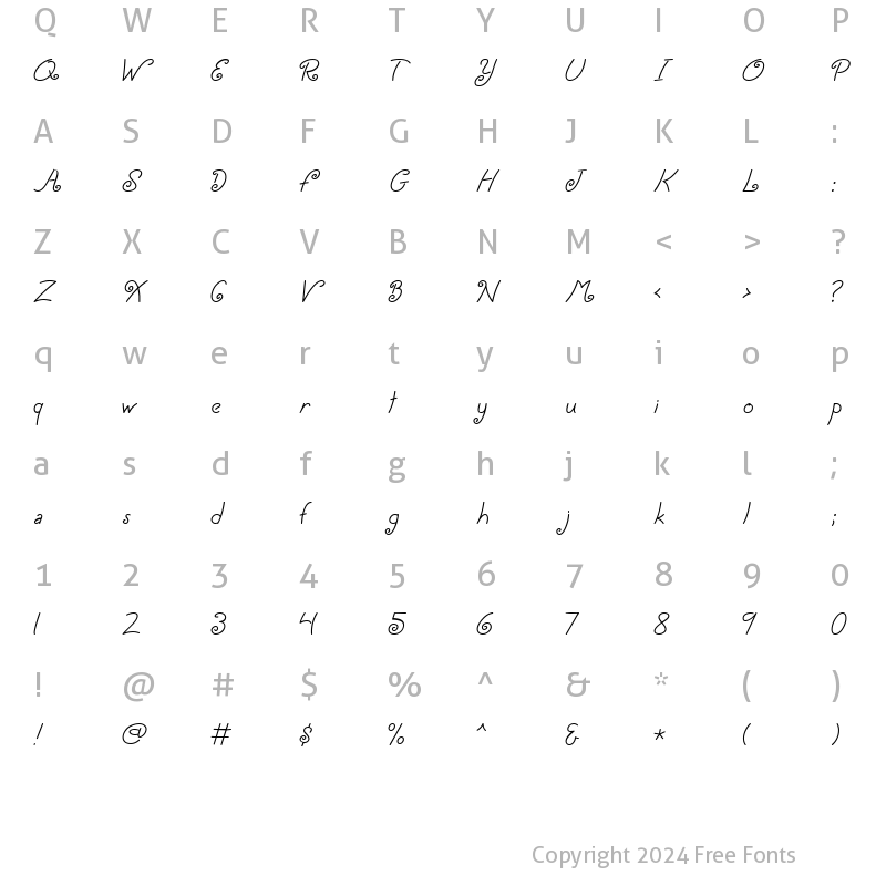 Character Map of CK Limerick Regular