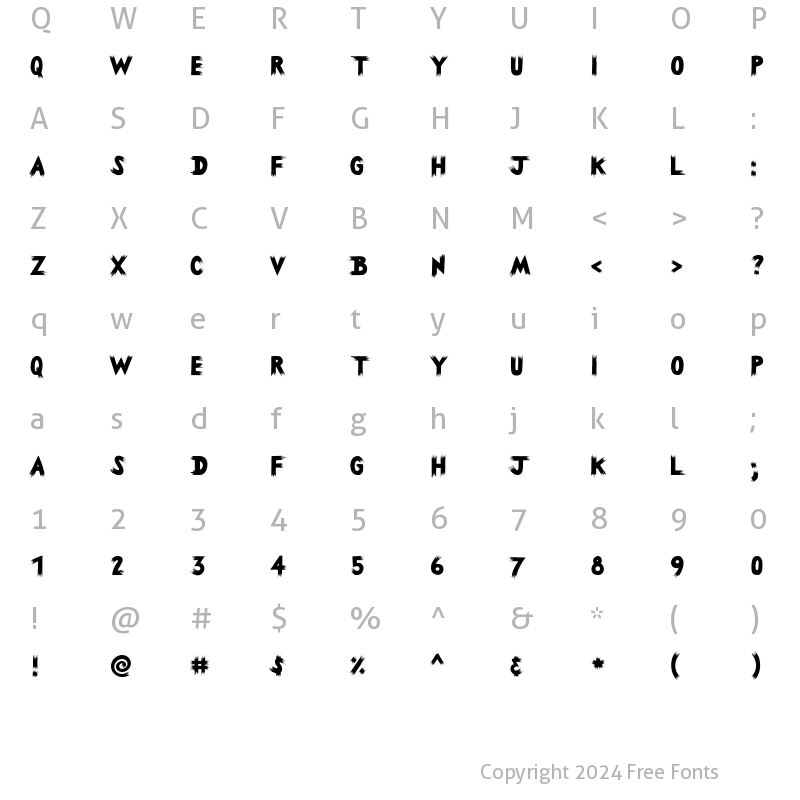 Character Map of CK Mystery Regular