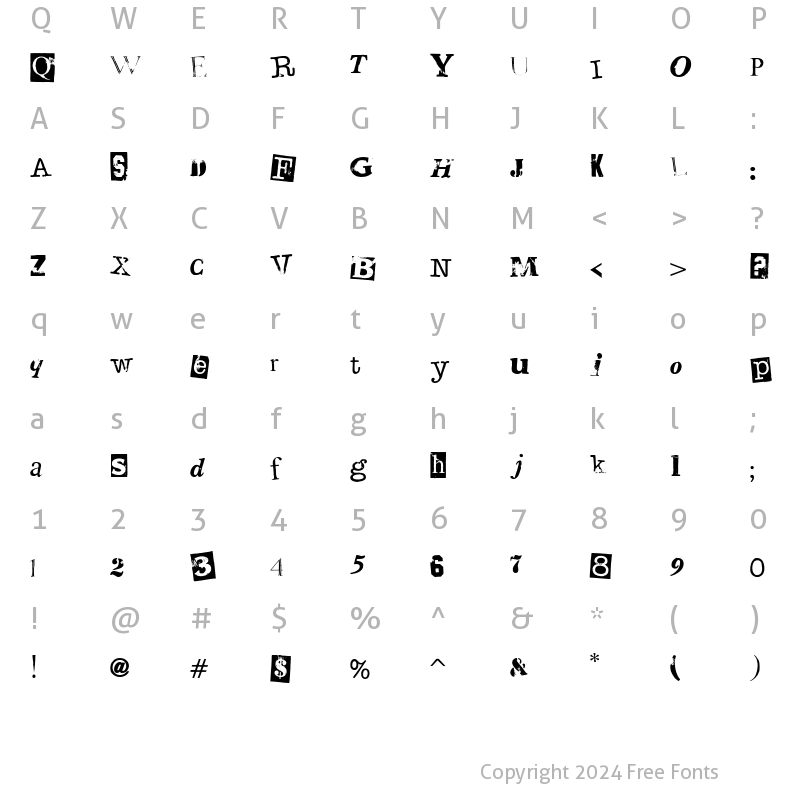 Character Map of CK Newsclips Regular