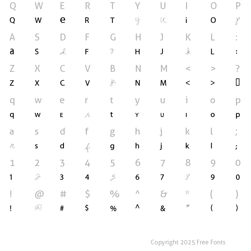 Character Map of CK Peace Out  filled Regular