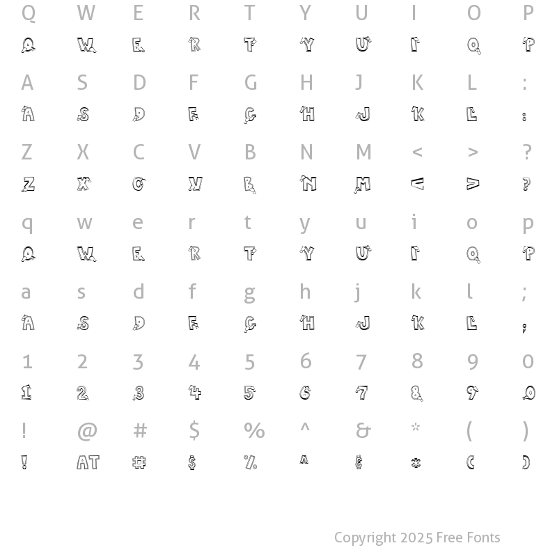 Character Map of CK Play Ball Regular