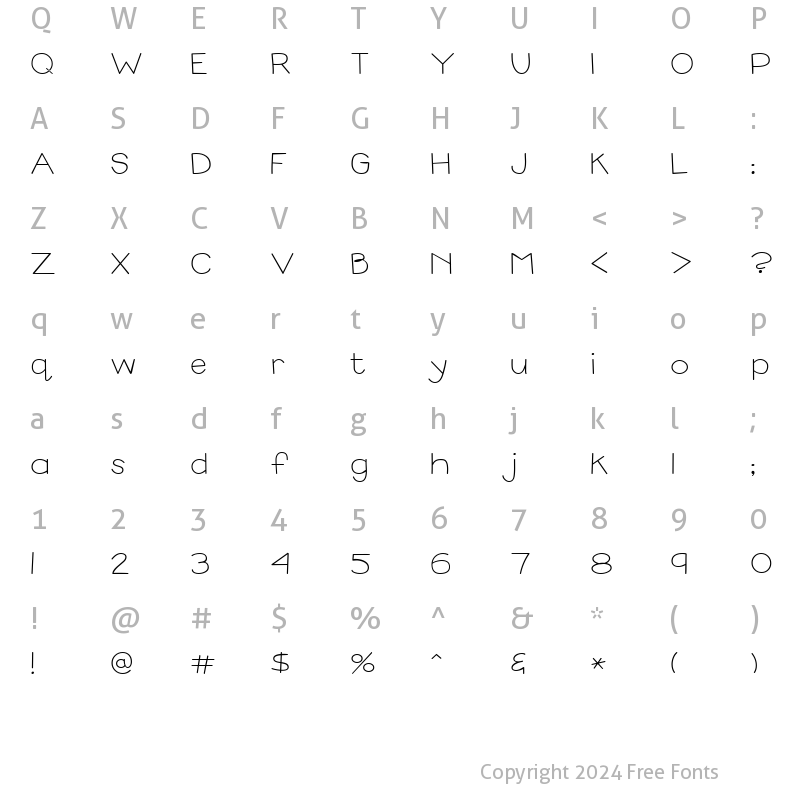 Character Map of CK Primary Regular