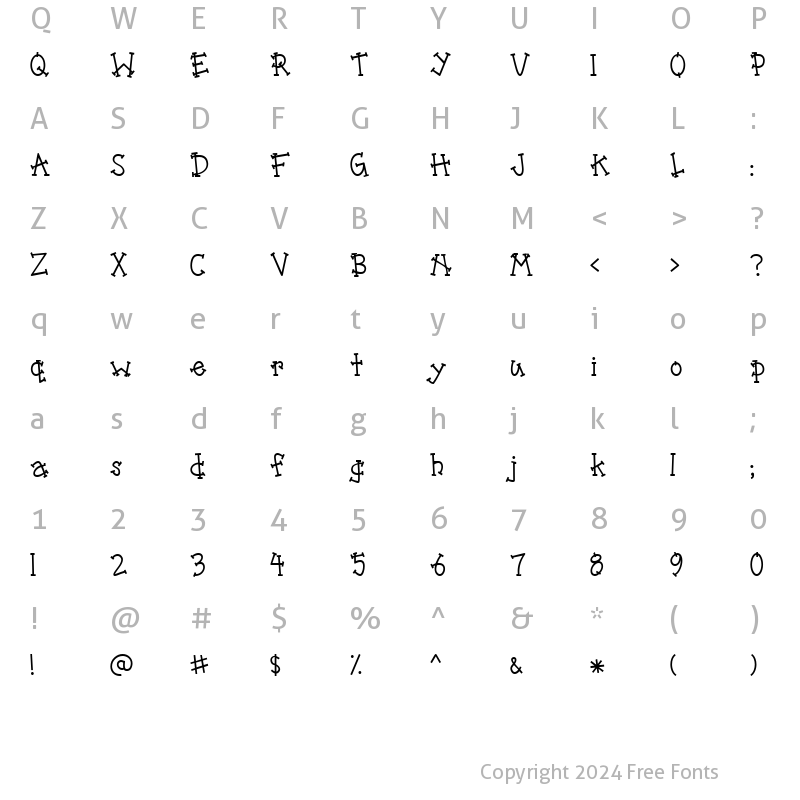 Character Map of CK Quirky Regular