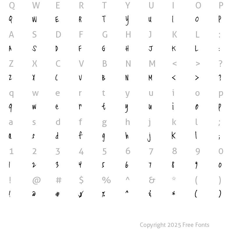 Character Map of CK Rugged Regular