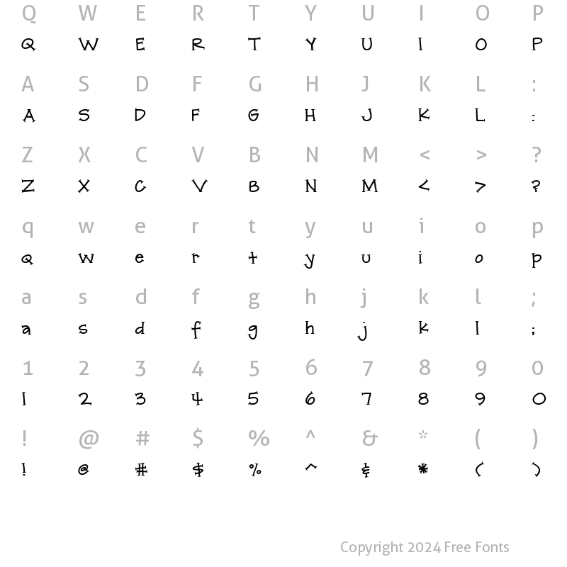 Character Map of CK Sassy Regular