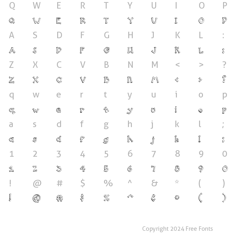 Character Map of CK Shadowed Block Regular