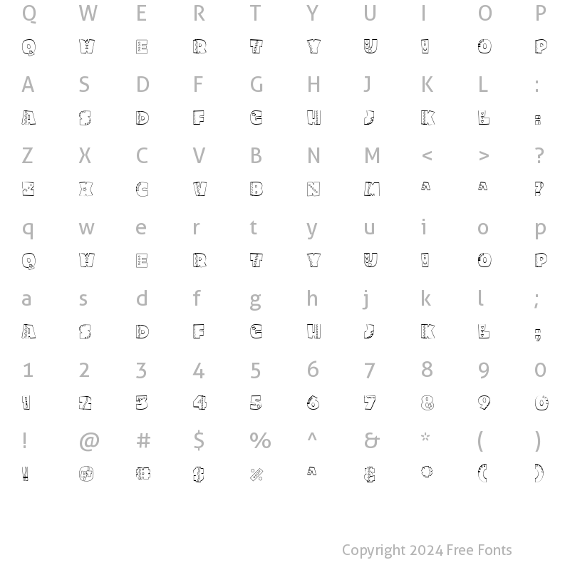 Character Map of CK Shear Madness Regular