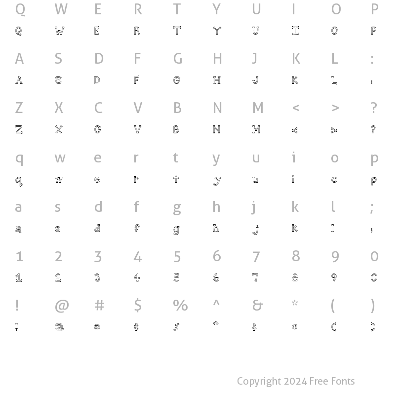Character Map of CK Skinny Serif Regular