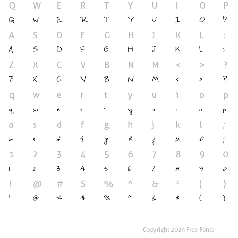 Character Map of CK Sloppy Regular