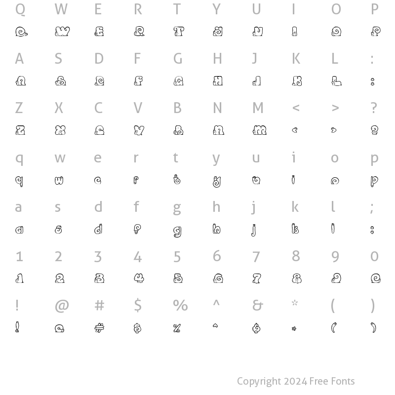 Character Map of CK Snail Regular