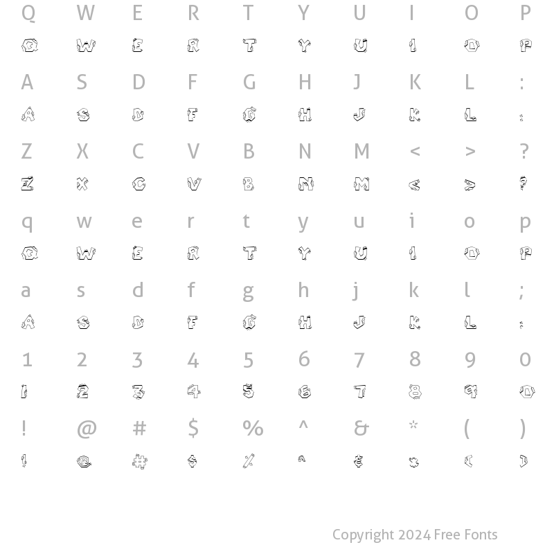 Character Map of CK Spiky Block Regular