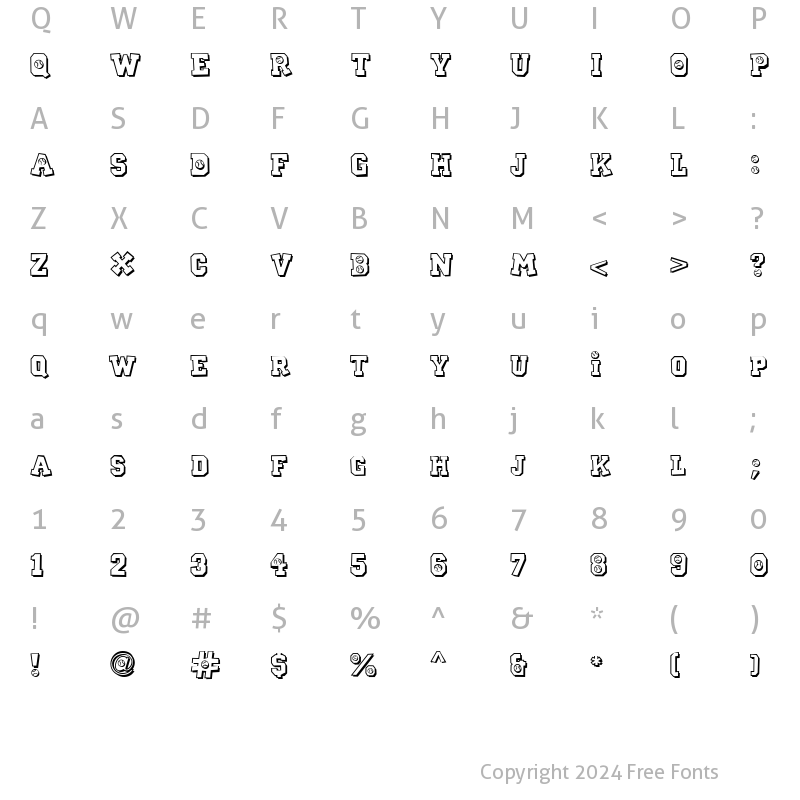 Character Map of CK Sports Baseball Regular