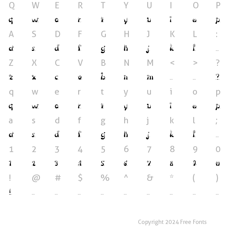 Character Map of CK Springtime Regular