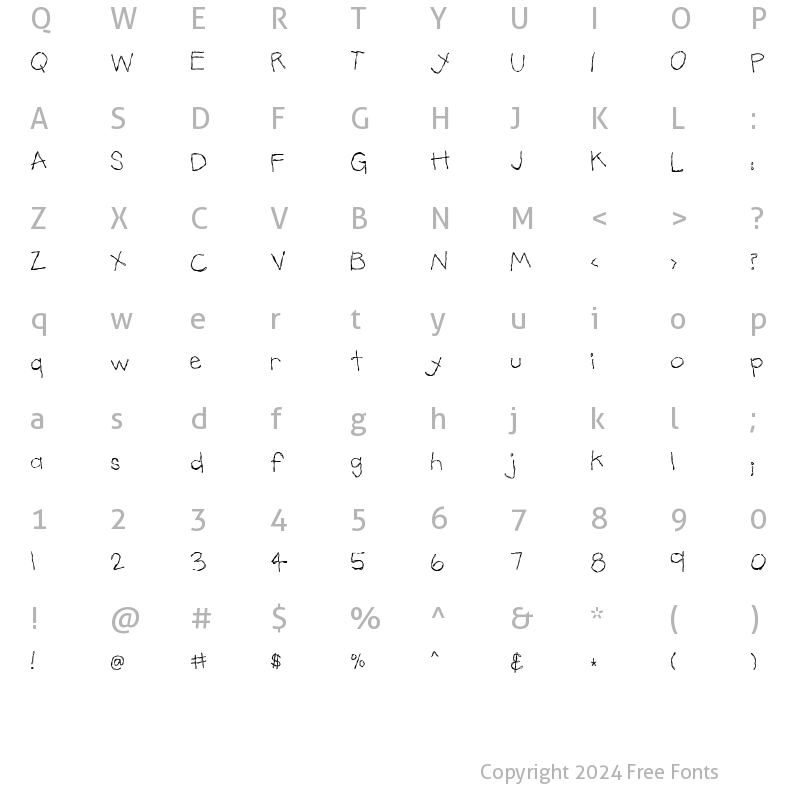 Character Map of CK Squiggle Regular