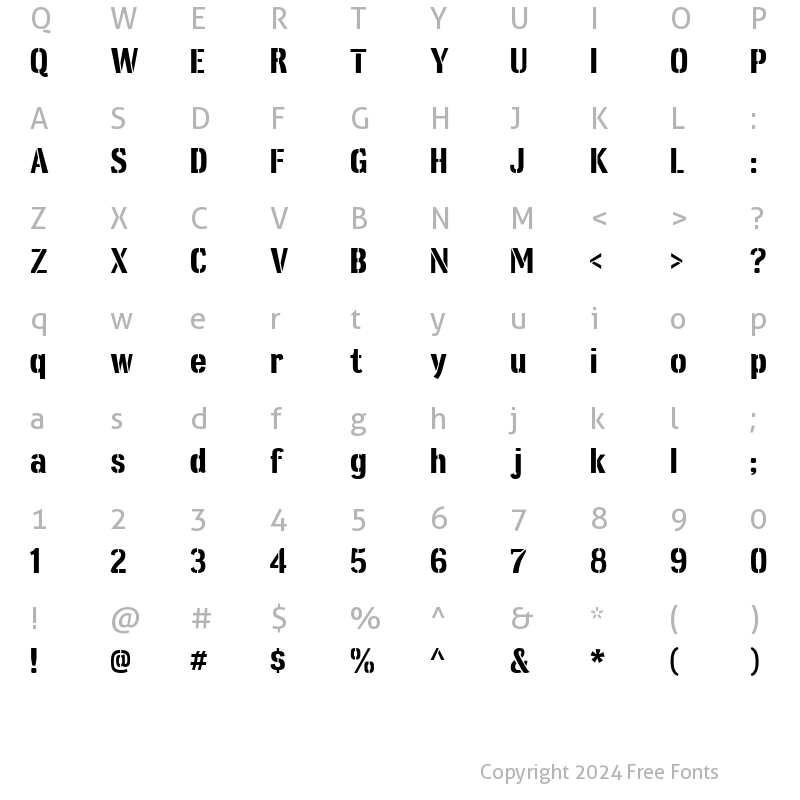 Character Map of CK Stensa Regular