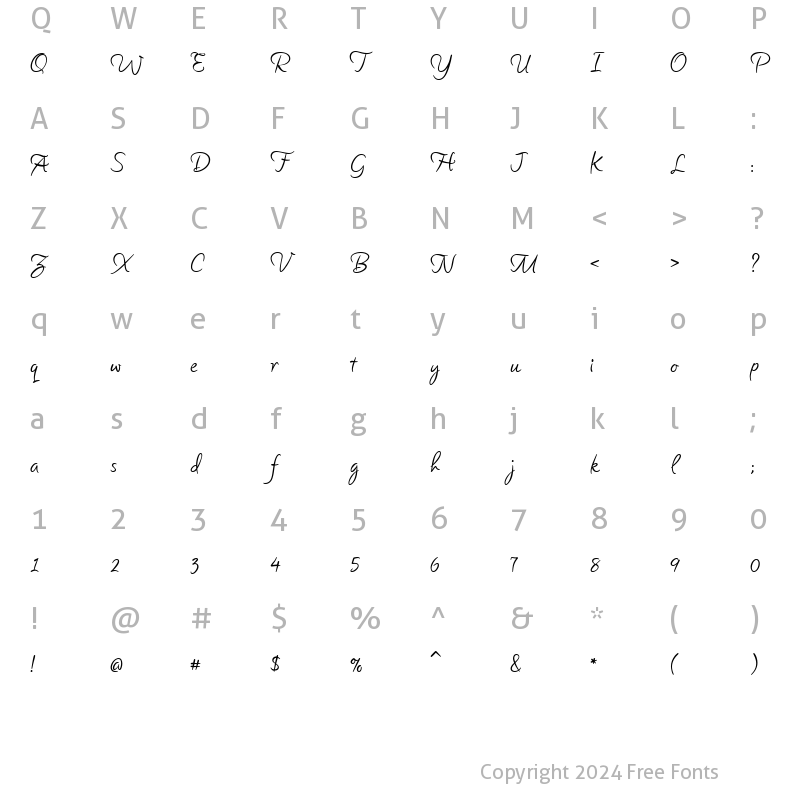 Character Map of CK Tea Party Regular