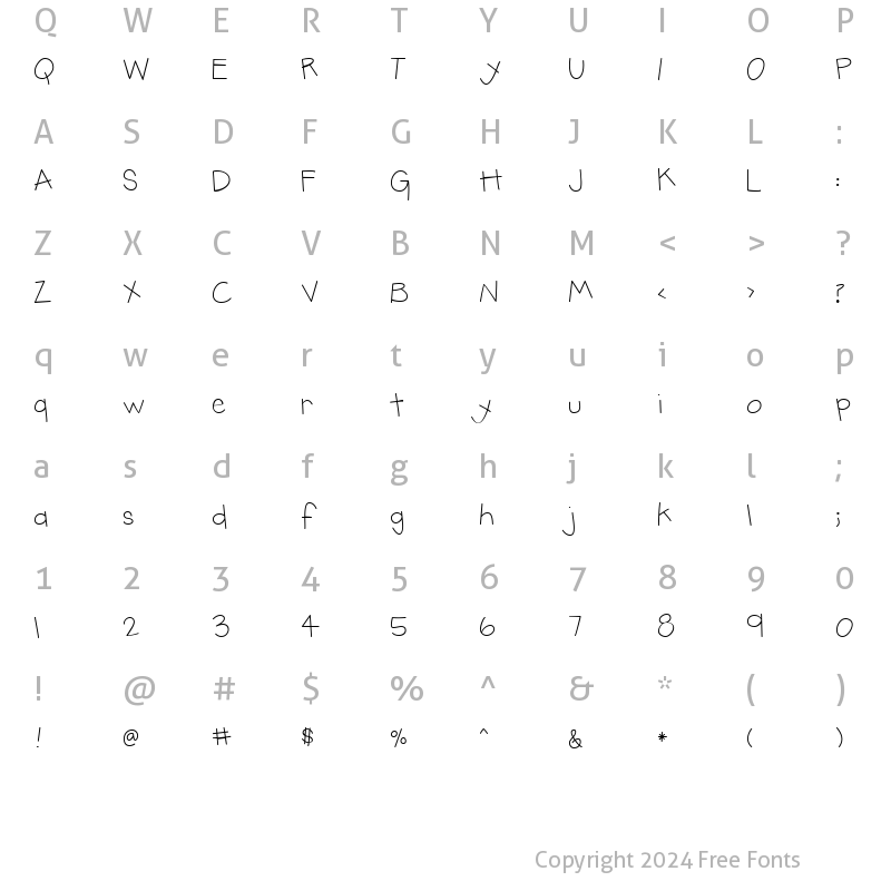 Character Map of CK Toggle Regular