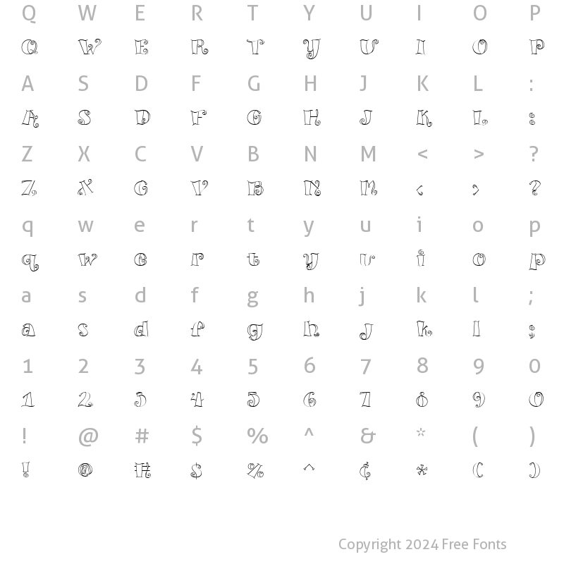 Character Map of CK Voluptuous Regular