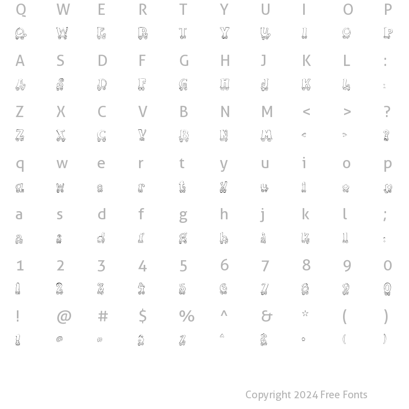 Character Map of CK Wheelin' Regular