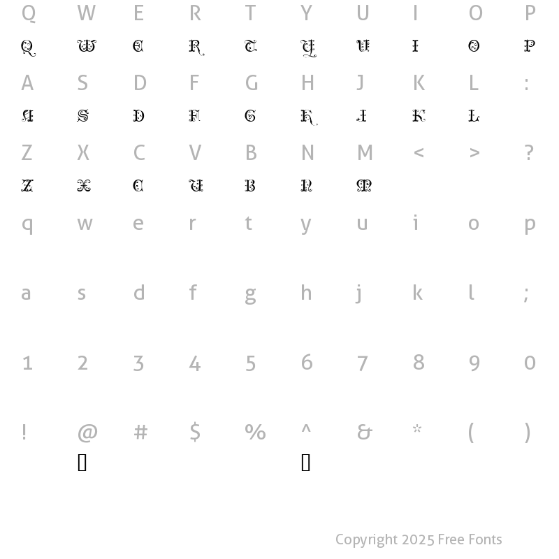 Character Map of Clairveaux  Demo Regular