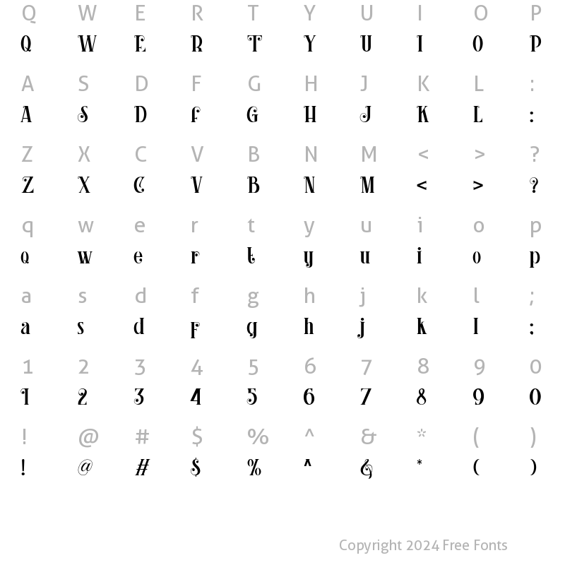 Character Map of Clamfiroi Regular