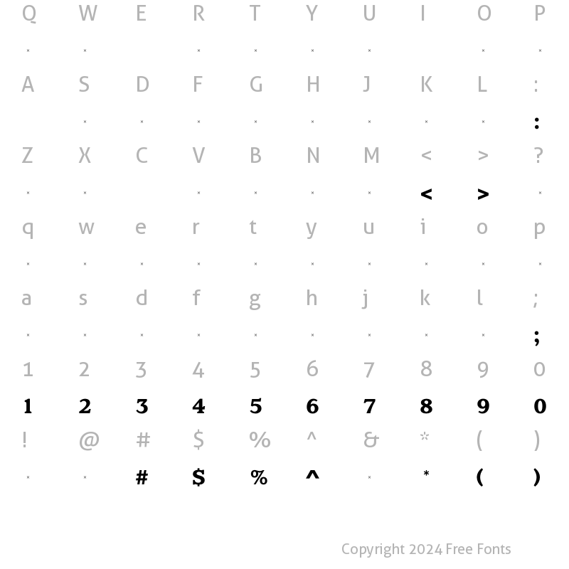 Character Map of ClaremontBoldTab Regular