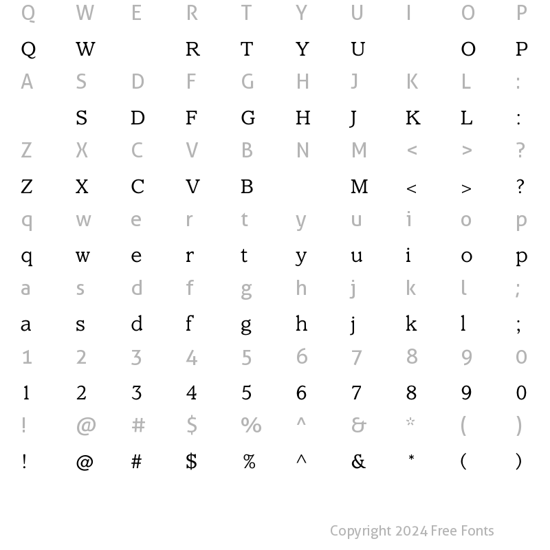 Character Map of ClaremontLight Regular