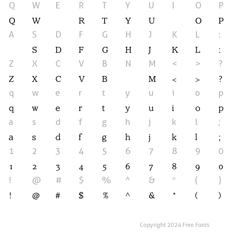 Character Map of ClaremontLightOS Regular