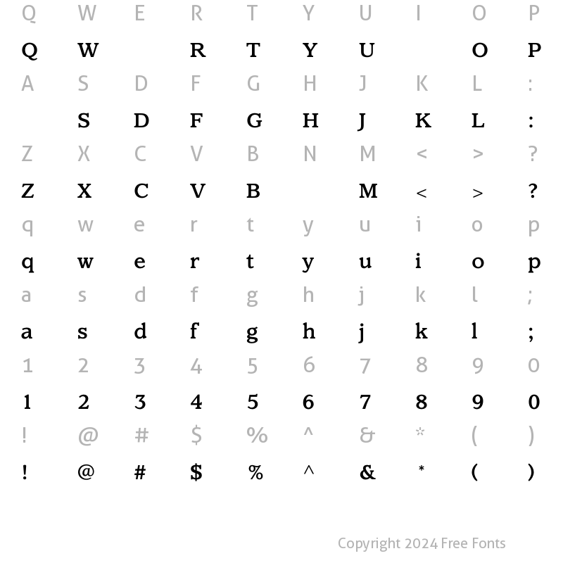 Character Map of ClaremontMedium Regular