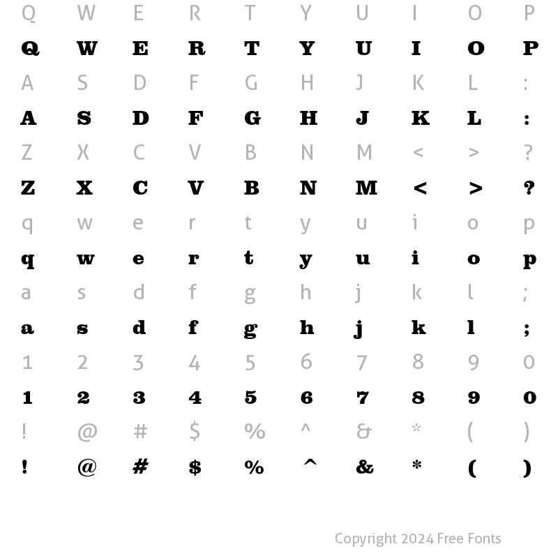 Character Map of Clarendon Black Regular