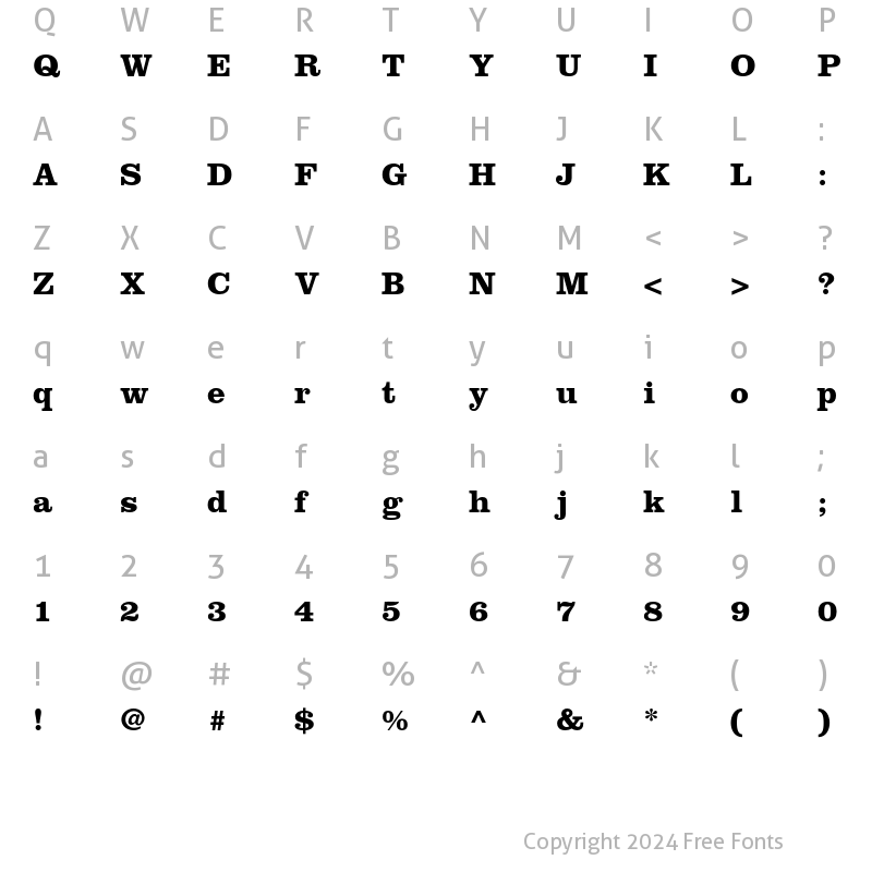 Character Map of Clarendon LT Std Bold