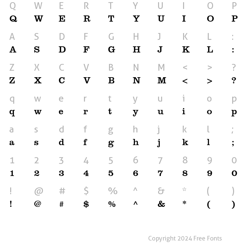 Character Map of Clarendon LT Std Roman